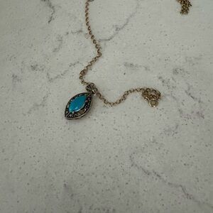 Chic Turquoise Pendant Necklace with Gold Chain